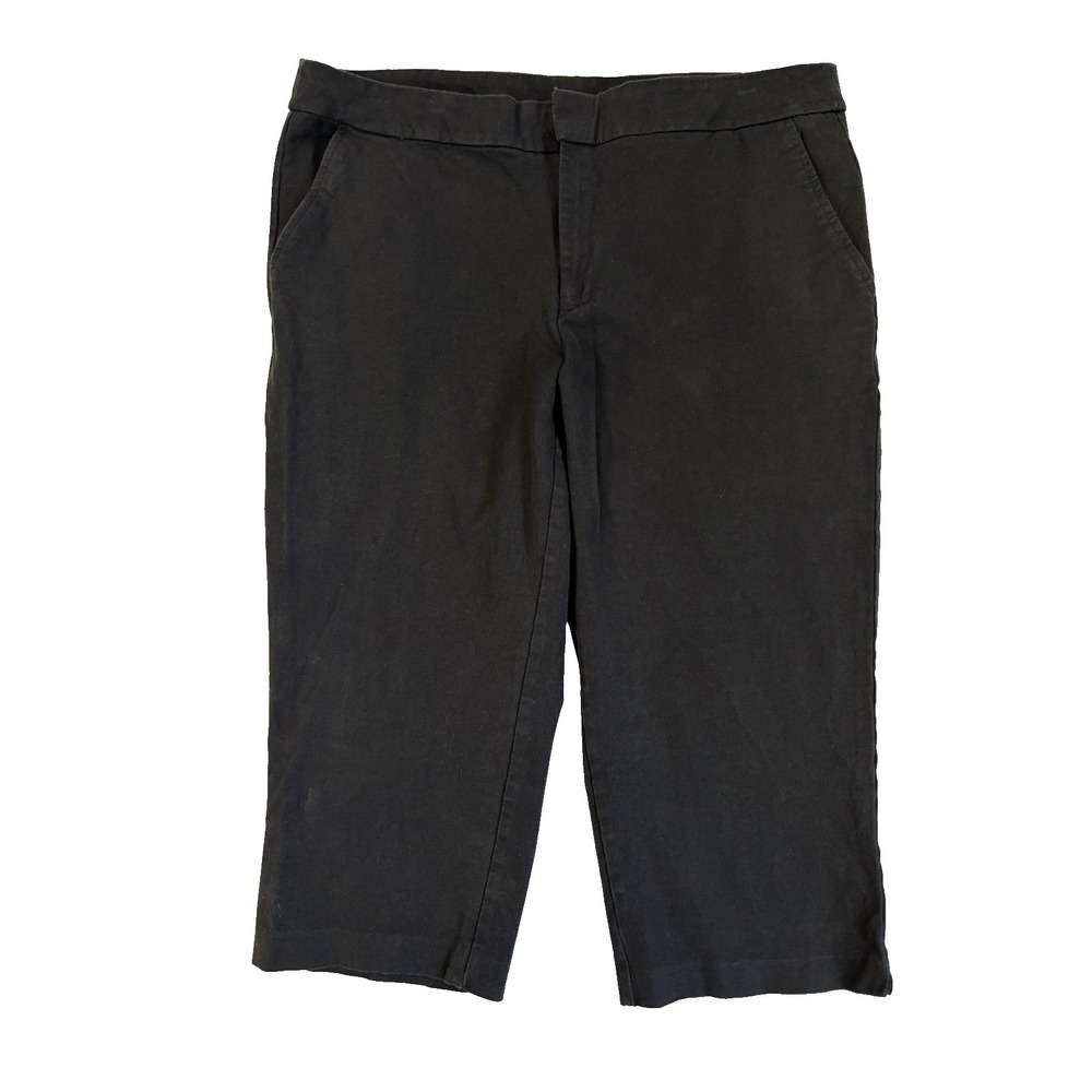 Time And Tru Women's 16 Black Capris Capsule Essential Everyday Resort Travel